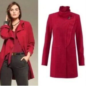 CAbi 3546 Red Houndstooth Celebration Jacket Blazer Coat Small